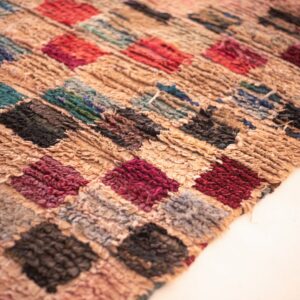 Amazigh Boujaad Vintage Cotton Knotted Tribal Design Rug