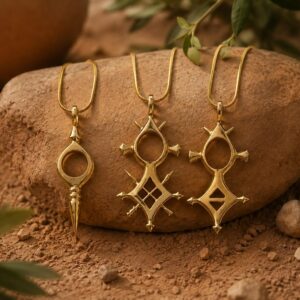Berber Tuareg Brass Pendant Cross Spiritual Sahara Necklace