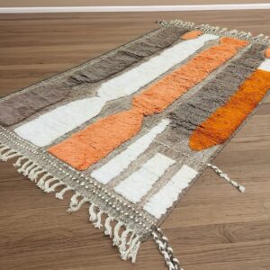 Berber Textured Handwoven Wool High-Pile Abstract Design Rug