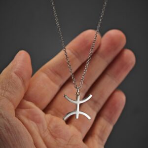 Berber Silver Symbol Pink Necklace - Gold YAZ