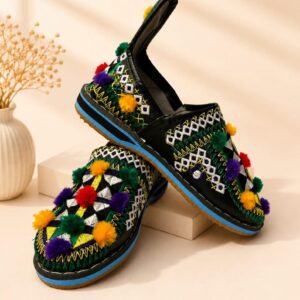 Berber Handmade Traditional Leather Slip-On Flats Colorful Shoes