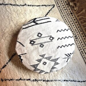 Berber Kilim Ottoman Vintage Wool Footstool Handmade Pouf