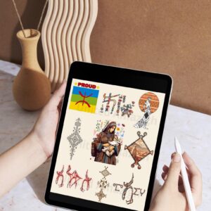 Berber Tattoo Designs with Amazigh Symbols and Kabyle Art Digital Download