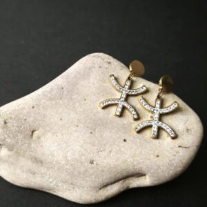 Amazigh Kabyle Berber Tifinagh Yaz Sparkling Gold Drop Earrings
