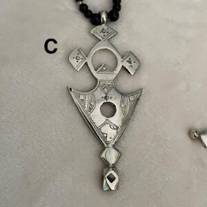 Amazigh HUGE Tuareg Tribal Silver Compass Cross Necklace