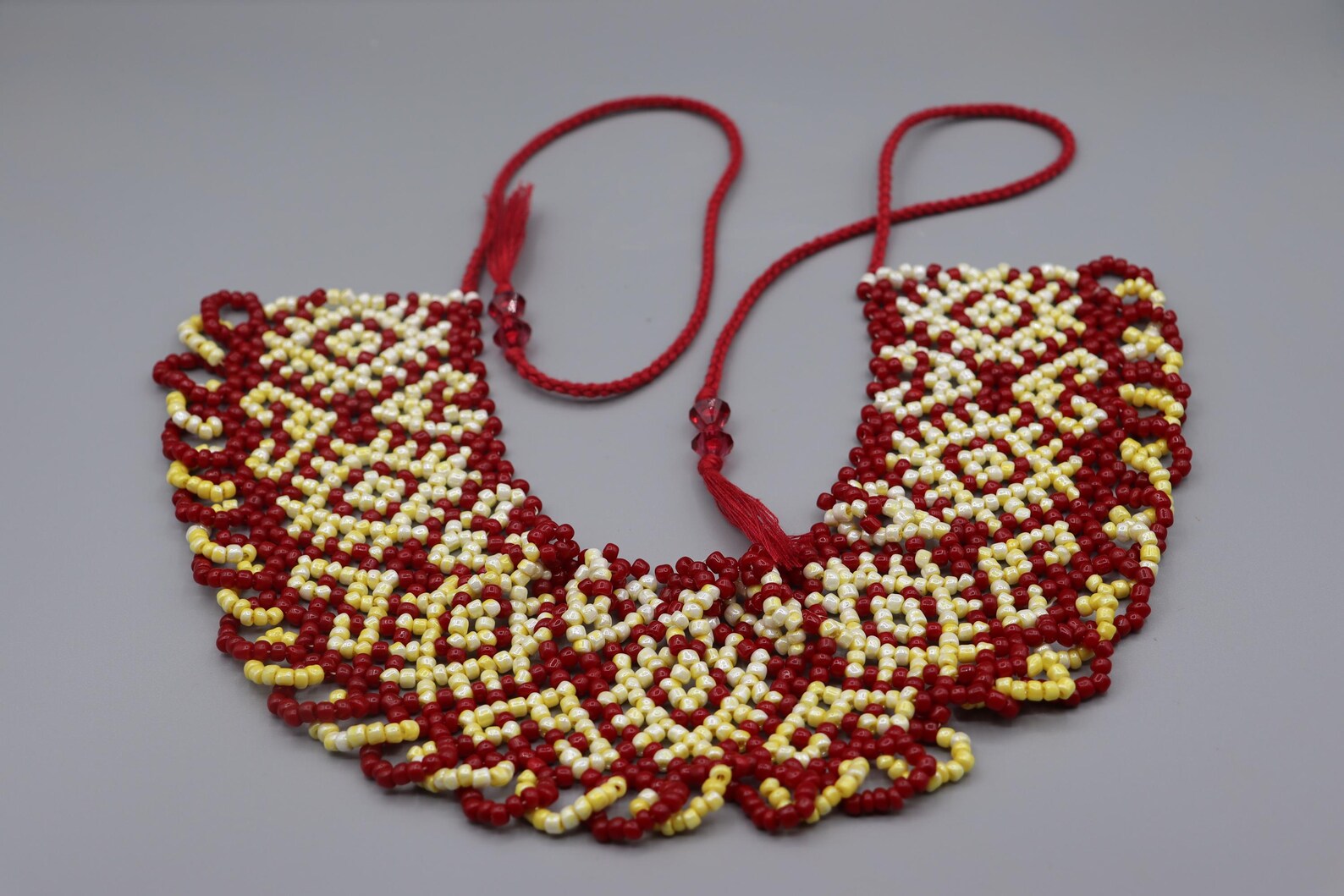 Berber Handmade Crystal Glass Beaded Ethnic Tribal Statement Necklace