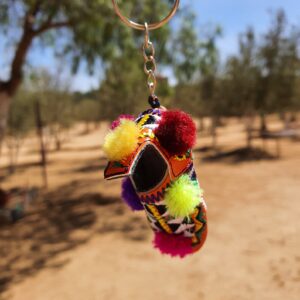 Handmade Amazigh Berber Anti-Atlas Multicolor Miniature Keychain Shoes