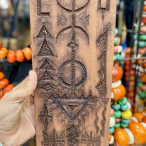 Berber Hand dark Carved Wooden Symbol Wall Art