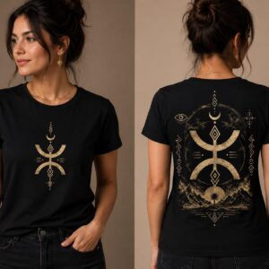 Amazigh Berber Black Gold Modern Symbol Digital Download Wall Art