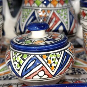 Amazigh Hand-Painted Ceramic Tea Set Traditional Pottery Mug