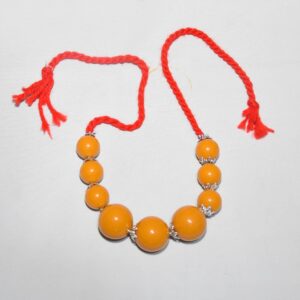 Berber Amazigh Loban Yellow Amber Resin Tribal Bead Necklace