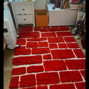 Berber Handwoven Red Style Wool Carpet Atlas Rug