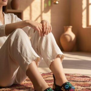 Amazigh Authentic Idoukan Slippers Handmade Leather Babouche Shoes
