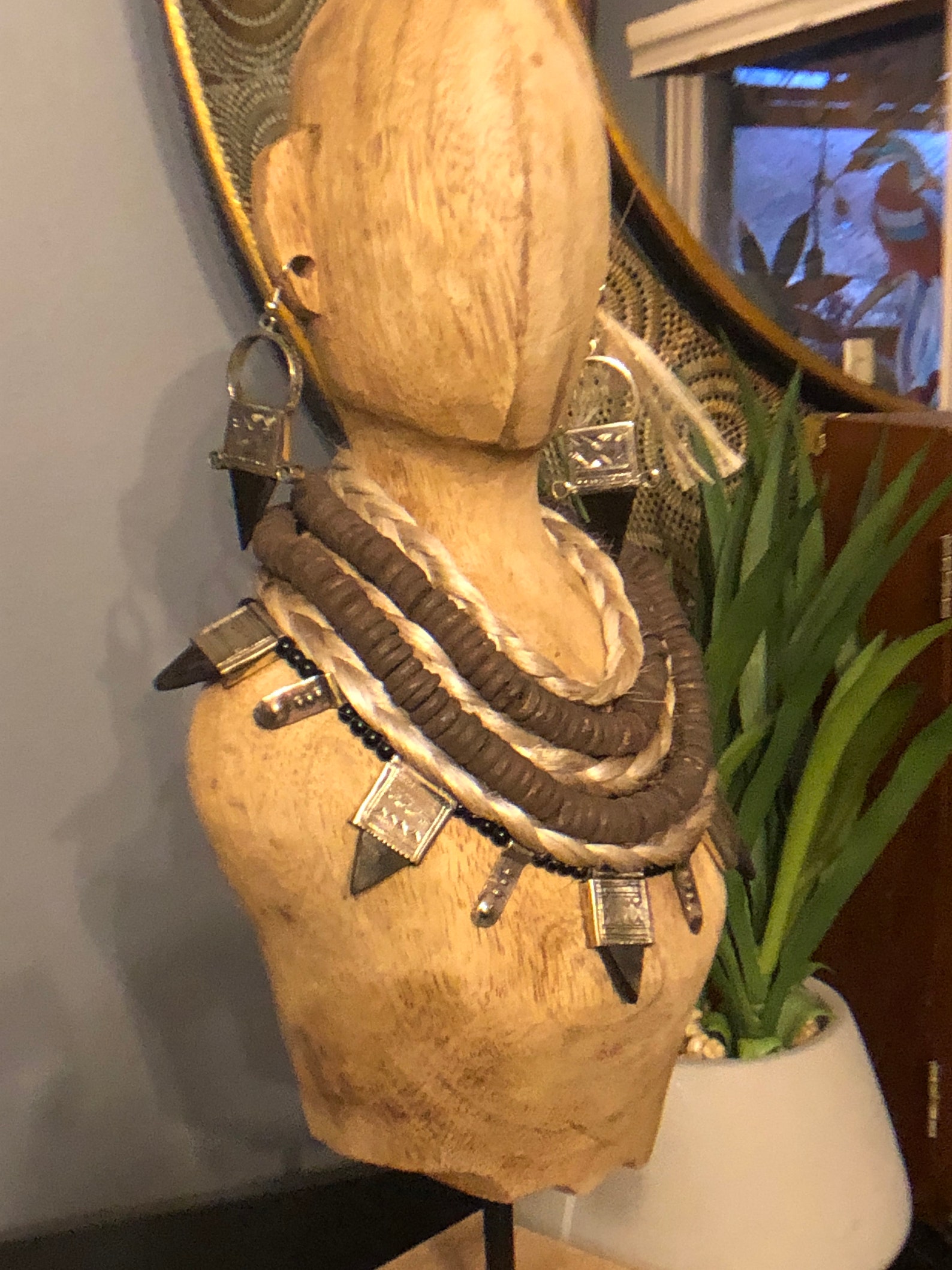 Amazigh Tuareg Ingal Fair Trade Niger Jewelry Set with Necklace Earrings