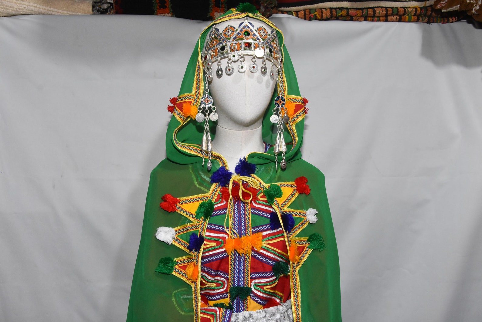 Berber Wedding Dress Caftan Headdress Burnouse Set Kaftan