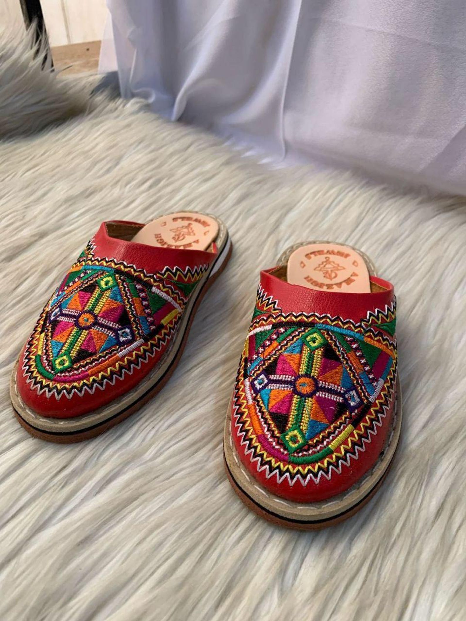 Berber Authentic Adouko Babouche Handmade Leather Babouche Shoes