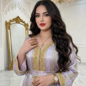 Amazigh Caftan Dress Jawhara Luxury Belt Elegant Kaftan