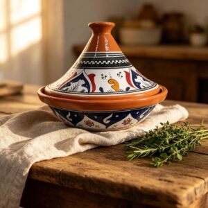 Berber Hand-Painted Flame-Proof Ceramic Cooking Pot Tagine 30cm