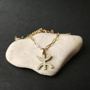 Amazigh Tifinagh Yaz Sparkling Zirconium Stainless Steel Pendant Necklace