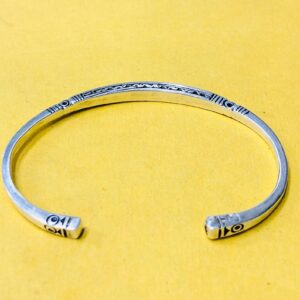 Amazigh Berber gravé Hand-Engraved 925 Silver Adjustable Cuff Bracelet