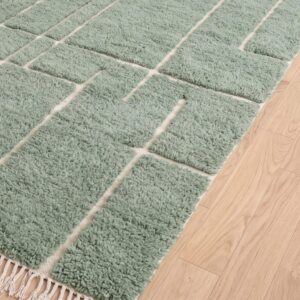 Berber Custom Design Wool Geometric Neutral Living Room Rug