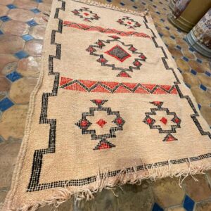 Berber Cream Handmade Geometric 100x50 cm Small Rug