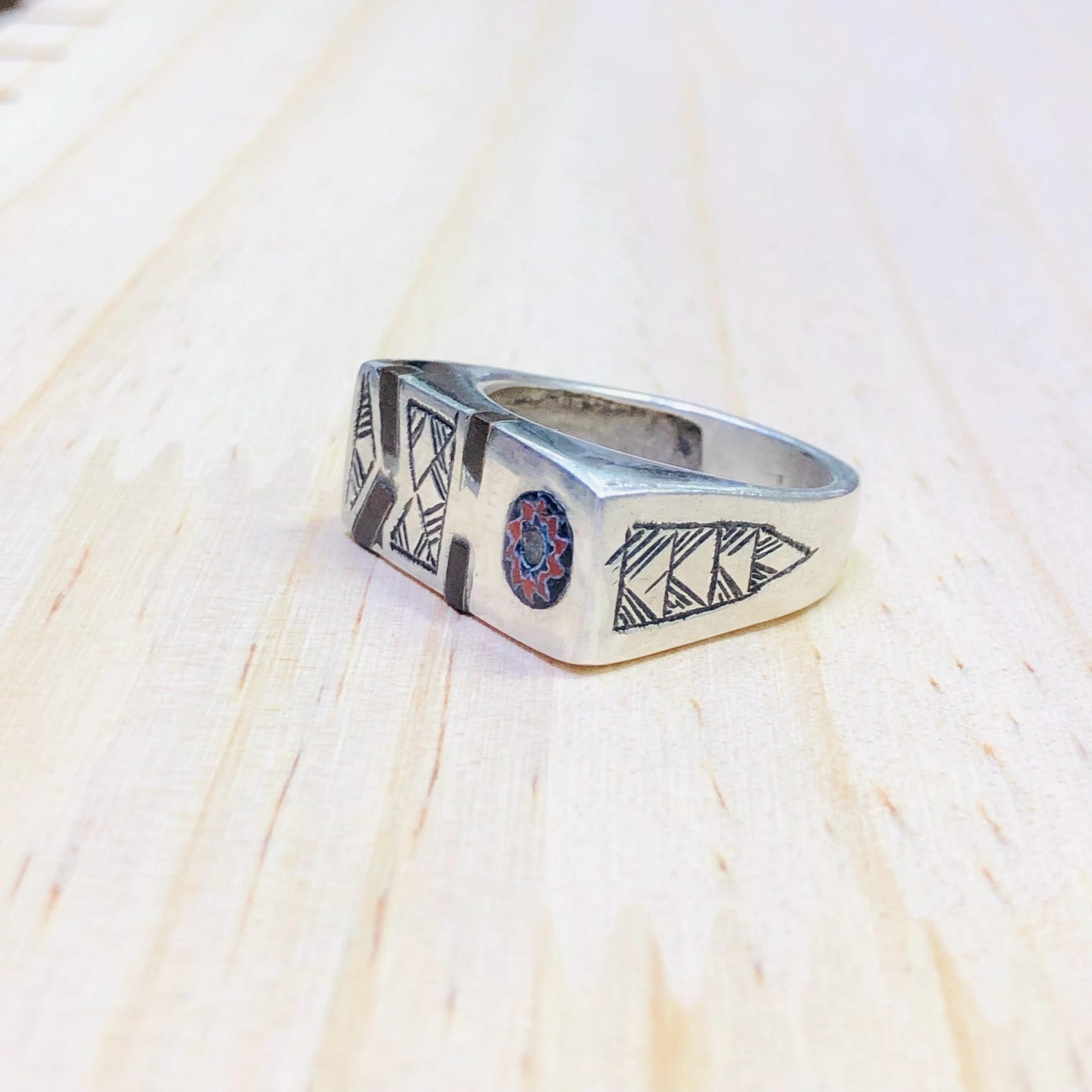 Amazigh Gravure amazighe Ring Silver Tribal Touareg Berbère