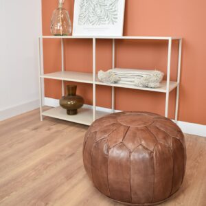 Berber Premium XL Scandinavian Leather Chocolate brown Pouf