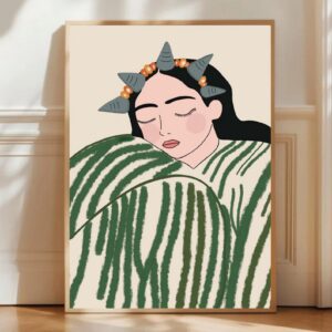 Amazigh Berber Woman Portrait Digital Poster Illustration Wall Art