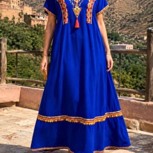 Berber Gandoura elegant dress Black Blue Djellaba for Everyday Personal Clothing Styling
