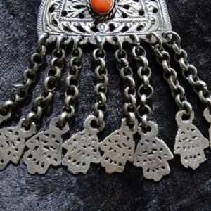 Berber Rare Antique Fine Silver Chain Pendant Necklace