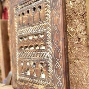 Berber Antique Hand Carved Wooden Panel Wall Art Decor