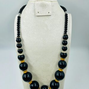 Amazigh Traditional Black Beaded Resin Handmade Berbere Necklace
