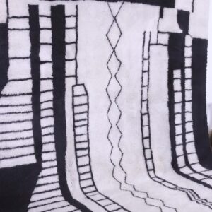 Custom Amazigh Berber Wool Neutral Living Room Geometric Handmade Rug