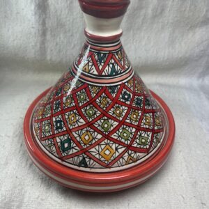 Amazigh handmade ceramic White Black tagine serving table