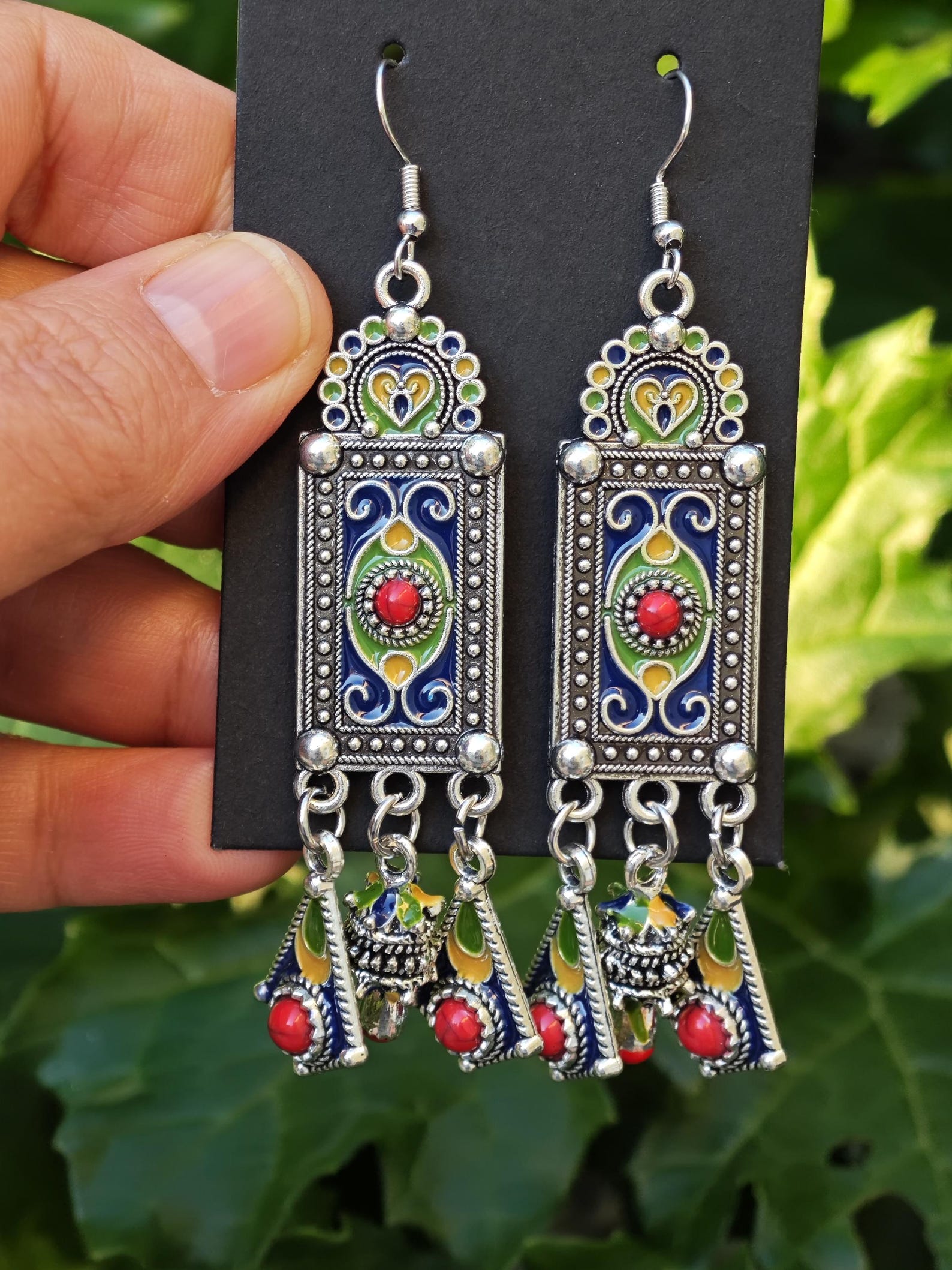 Amazigh Boucles d oreilles kabyles métal argenté Earrings