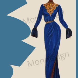 💾 Amazigh Fashion Sketch for Designers Illustration Digital Kaftan