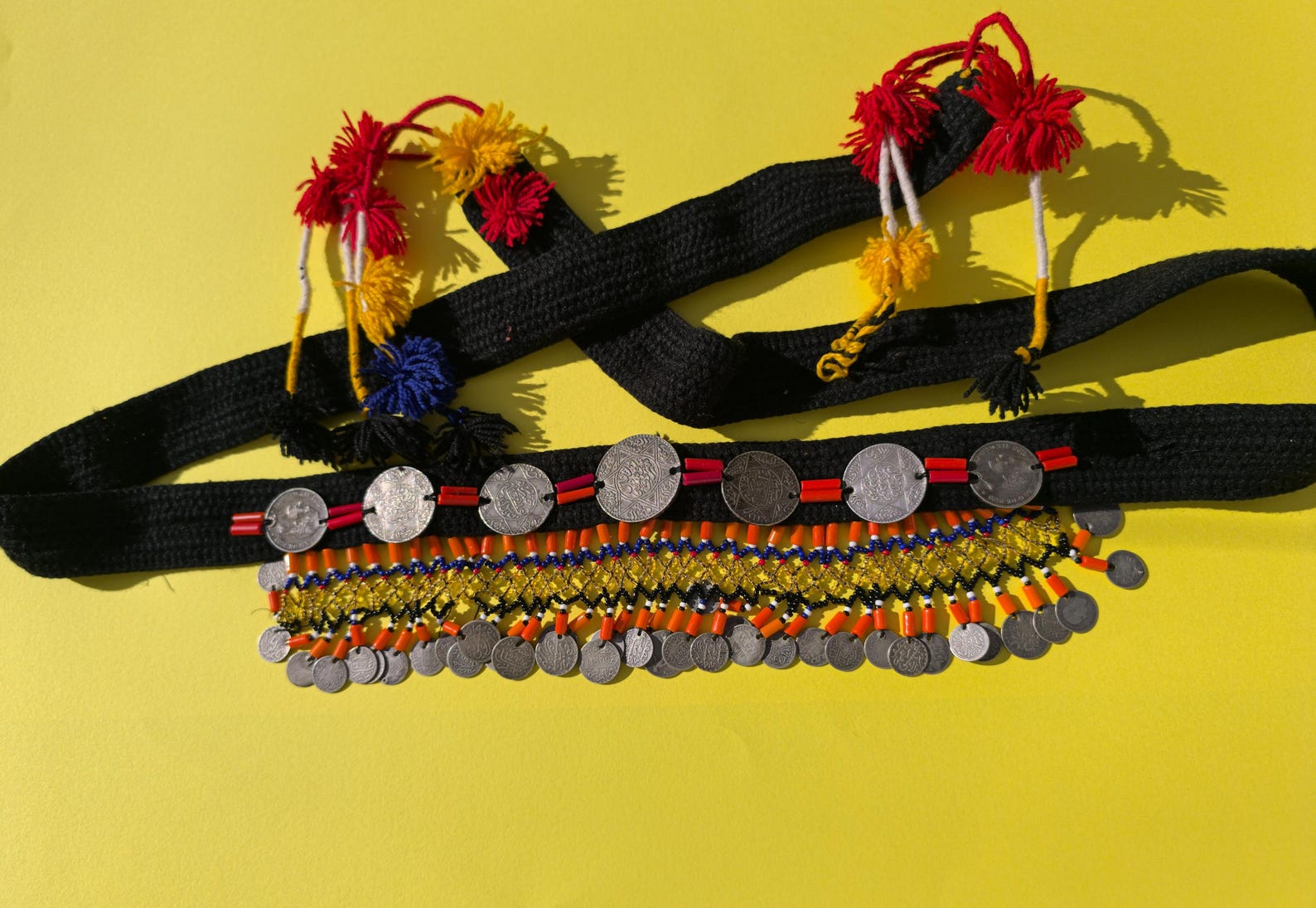 Berber Authentic Vintage Handmade Antique Silver Coins Necklace