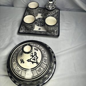 Amazigh serving table set teapot set ceramic handpainted serving set Ceramic Piece