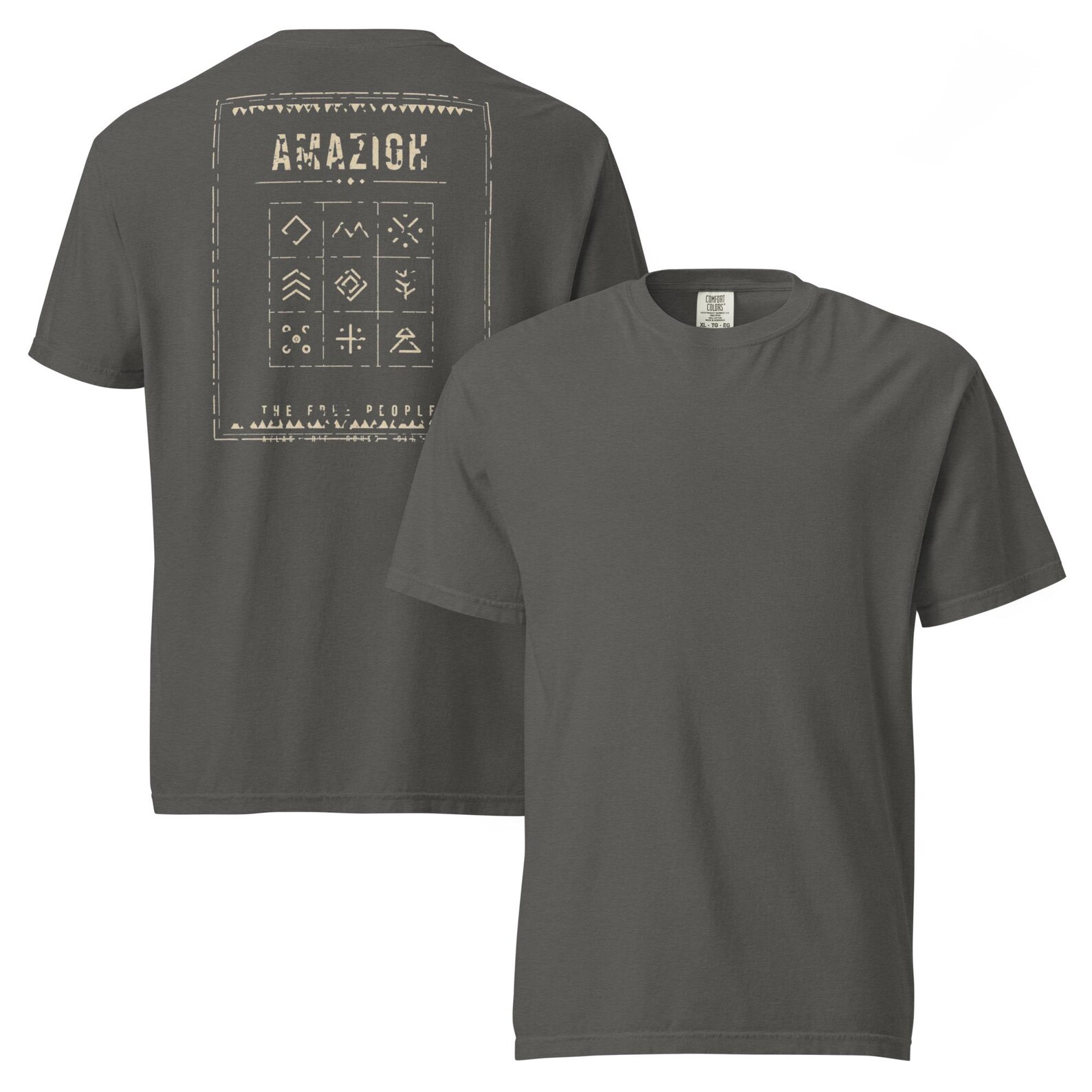 Berber T-Shirt Black Silver Cotton Diamond Eye Tribal