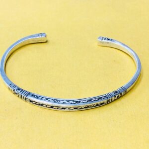 Amazigh Berber gravé Hand-Engraved 925 Silver Adjustable Cuff Bracelet