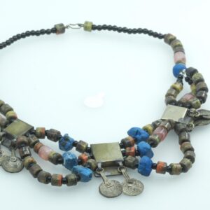 Berber Probable Coin Dangle Collar AH Blue Necklace