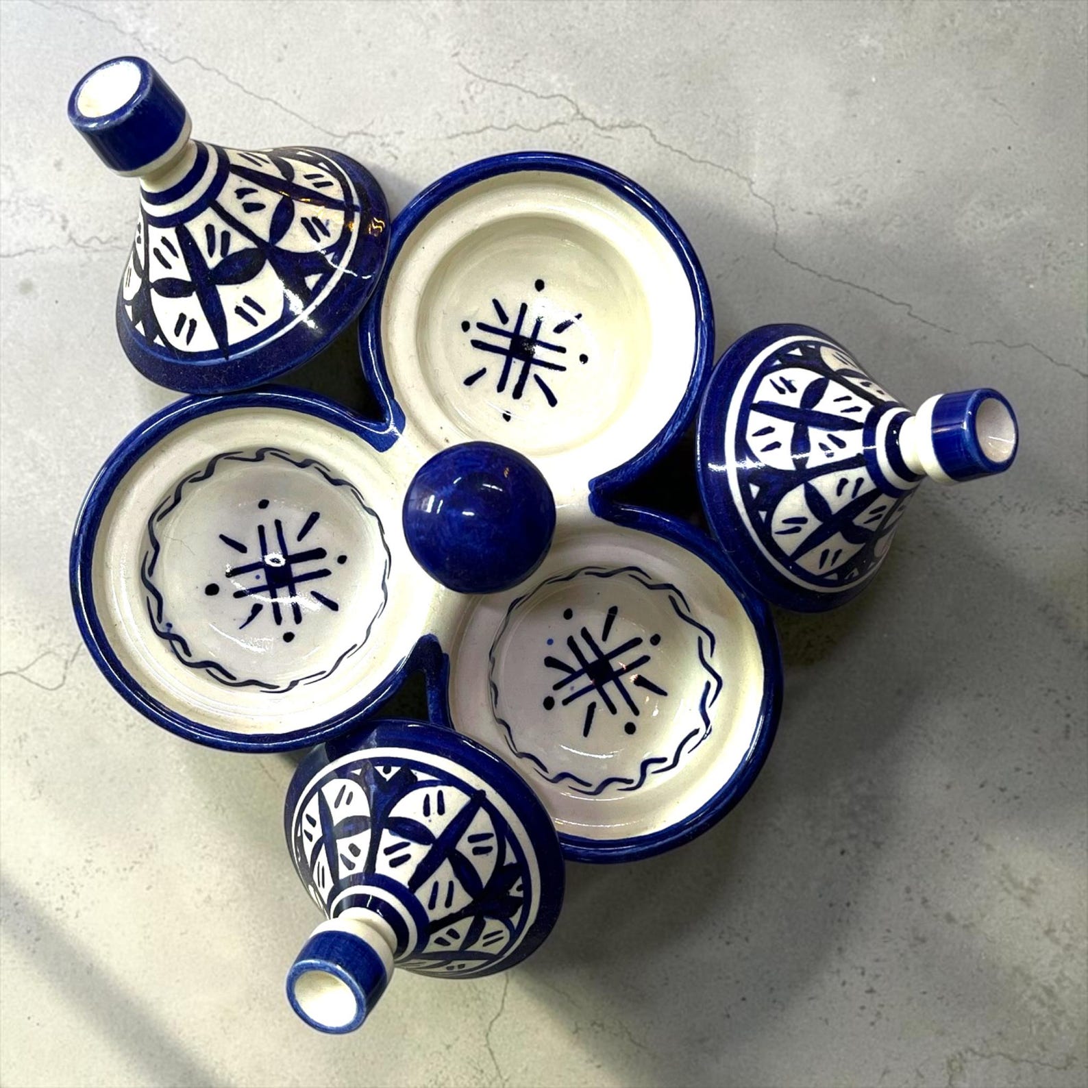Amazigh Handmade Ceramic Spice Holder Set of 3 Tagine