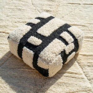 Berber Beni Ourain Floor Cushion Handmade Pouf Ottoman