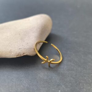 Adjustable Gold Amazigh Berber Kabyle Yaz Stainless Steel Ring
