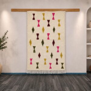 Berber Handmade Wool Colorful Geometric Boho Area Rug