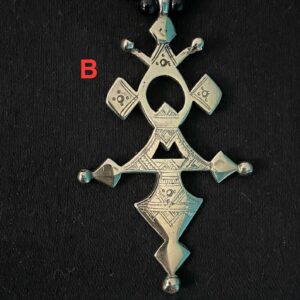 Amazigh HUGE Tuareg Tribal Silver Compass Cross Necklace