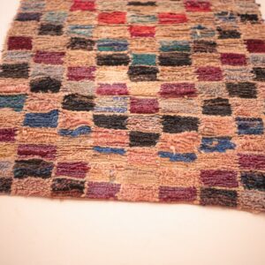 Amazigh Boujaad Vintage Cotton Knotted Tribal Design Rug