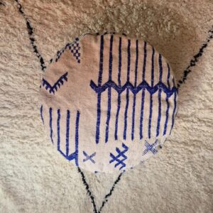 Berber Handmade Kilim Vintage Wool Footstool Cotton Pouf