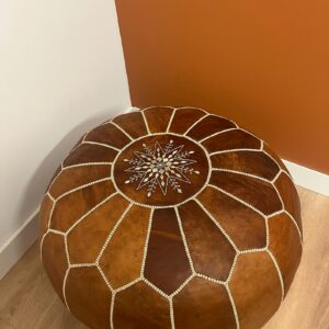 Amazigh Premium XXL Leather Pouffe Table 70x50 Pouf